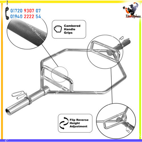 Hex Bar for Olympic Weight Lifting and Bodybuilding Barbell Non-slip Handle