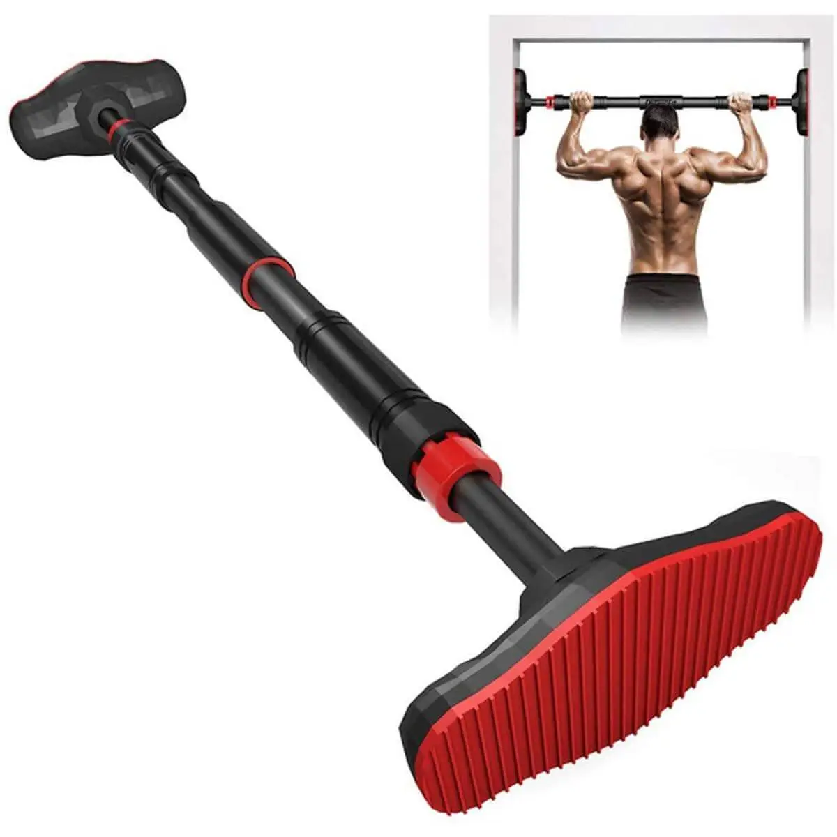 Door Pull Up Bar Chin Up Bar Push Up Bar Door Bar Adjustable Length 200kg Capacity – Fit Alphaa