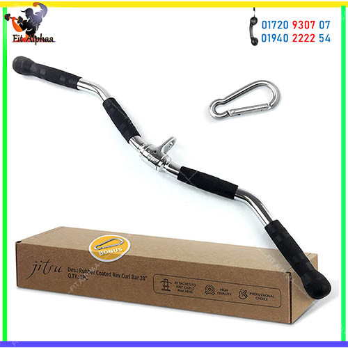 FITNESS MANIAC New Pro 30″ Grip Revolving Curl Bar Cable Attachment for Bicep Curls Arm Tricep
