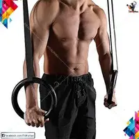 Pull Up Rings Adjustable Strap Heavy Strength Equipment Anti Slip Hanging Rings
